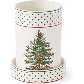 Spode Christmas Tree Wine Chiller & Coaster, Polka Dot - Elegant Wine Cooler and Beverage Chiller for Holiday Entertaining, Christmas Table Settings, Festive Dinner Plates, and Seasonal Serveware