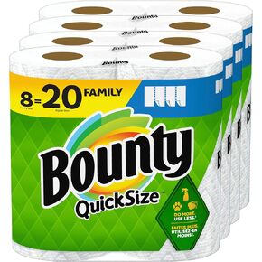 Bounty Quick-Size Paper Towels, White, 12 Family Triple Rolls = 36 Regular Rolls