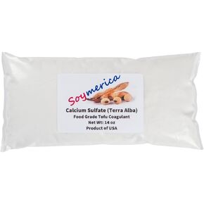 Soymerica Tofu Coagulant - 14oz Premium Calcium Sulfate (Terra Alba/Gypsum). Food Grade. 100% Product of USA