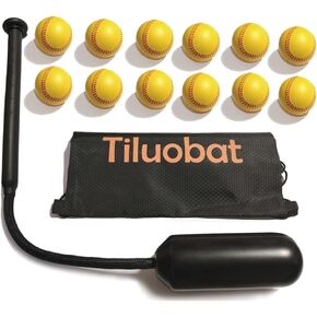 The Yellow Baseball Swing Trainer kit Includes 12 Training Balls and 1 Centrifugal Swing Trainer, as Well as a Rope Baseball Batting bat for Comprehensive Training.