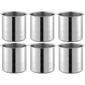 OCS Parts 6-Pack 1.5 Quart Bain Marie Pot | 5-5/8" x 4-7/16" Stainless Steel Pot for Warm or Cold Food, Sauces, Soups, or Organizing Cooking Utensils