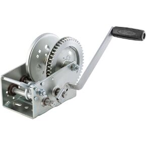 CURT 29532 Hand-Crank 2-Speed Winch, 3,200 lbs, 5.4:1 High, 17.5:1 Low Gear Ratio, 9.6" Handle