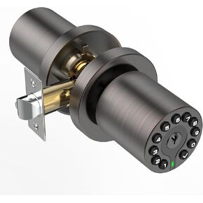 Keypad Door Knob with Key,Keyless Entry Door Lock, Code Locks Door Knob, Auto Lock,50 User Code,Easy to Install,for Home,Office,Hotel,Bedroom,Garage,No Deadbolt