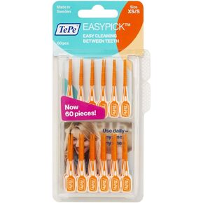 TEPE Easypick Dental Picks for Daily Oral Hygiene, Healthy Teeth and Gums, Size Xs/S / 1 X 60 Picks