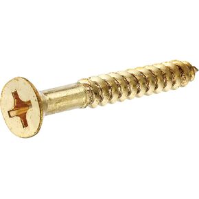 The Hillman Group 2732 10 X 1-1/2-Inch Brass Flat Phillips Wood Screw, 20-Pack