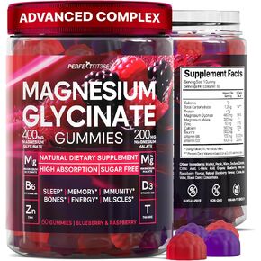 Magnesium Glycinate Gummies for Adults, Chewable Magnesium Glycinate 400mg with Magnesium Malate, Taurine, Sugar Free Magnesium, Wellness Support and Relaxation, 60 Days Supply
