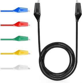 6 PCS Alligator Clips Insulated Metal, 6 Colors Crocodile Clips Electrical with Wires, Alligator Clips for Crafts, Electrical Testing, Circuit Connection, Experiment