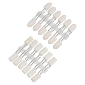 uxcell 24Pcs Wool Felt Mandrel Mounted Polishing Bits 12mm Dia 1/8" Shank 2 Shaped Grinding Buffing Wheel for Watch Jewelry Rotary Tool
