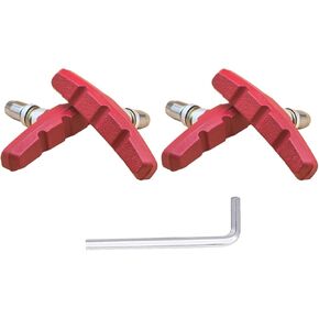 Bike Brake Pads 2 Pairs with Hex Nuts V Brake Pads for Bicycle No Noise Long 70mm Brake Blocks for Mountain Bikes