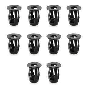 10PCS Black M6 Jack Nut Threaded Insert Petal Nutserts Jacknut Srew Petal Carbon Steel Thread Zinc Finish Blind for Pressboard Hardboard Door Anchors