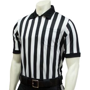 Smitty | FBS-100 | Performance Mesh Short Sleeve Referee Shirt | 1" Stripe | Moisture Management | Football Lacrosse | Official's Choice! (XL)