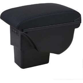 Double Layer Armrest Box for KIA Soul 2018 2014-2019 Car Interior Storage Center Console with 3 USB Port Black