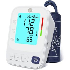 Blood Pressure Monitor, Upper Arm Electronic, Stores Up to 2 x 120 Readings. User Friendly with BP Log and Carrying Pouch. Digital Monitor