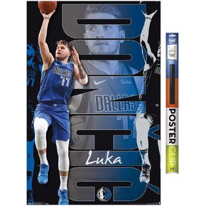 Trends International NBA Dallas Mavericks - Luka Doncic 19 Wall Poster, 22.375" x 34", Poster & Clip Bundle