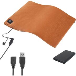 USB Heating Pad with 5000 mAh Power Bank, Portable 5V Electric Heat Pad for Pain Relief - Neck, Back, Shoulders, Abdomen Cramps - Machine Washable, 3 Heat Settings Hot Therapy for Muscles (Gray)