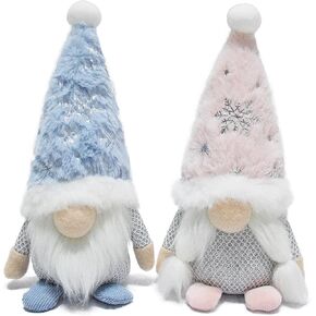 attiigny عيد الميلاد الديكور الوردي الأزرق ندفة الثلج التماثيل، عطلة عيد الميلاد المنزل الحلي منضدية سانتا التماثيل، مهرجان ديكور السويدية أفخم الهدايا gonk in Kuwait