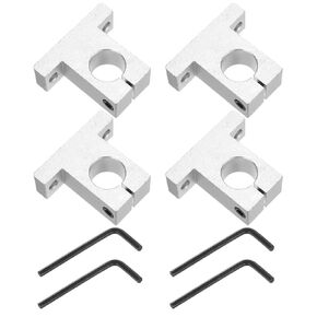 uxcell 4pcs SK20 Aluminum Linear Rod Rail Shaft Support for 20mm Diameter Shaft, Linear Motion Rail Guides Mounting Bracket for CNC Machine, 3D Printer, Automation Equipment, Silver Tone
