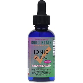 Cold Plasma-Activated Liquid Ionic Zinc Ultra Concentrate by Good State for Immune Support | No-GMO Pure Dietary Supplement | Vegan and Children Safe | 2 fl oz 118 Servings