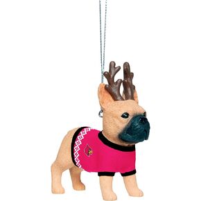 FOCO Louisville Cardinals NCAA French Bulldog Wearing Sweater Ornament