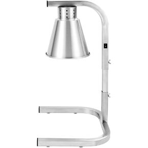 Foot Heat Lamp, Commercial Grade Food Warmer Lamp, 250W Adjustable Food Warming Light, Stainless Steel Free-Standing Catering Heating Lamp for Restaurant Buffet Kitchen, Silver