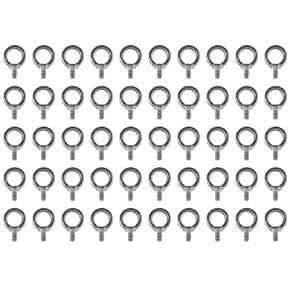 US STAINLESS 50 Pieces Stainless Steel 316 Lifting Eye Bolt 1/4" UNC Marine Grade