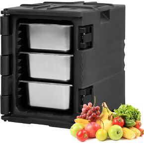 Insulated Food Pan Carrier - 82 Qt Hot Box for Catering, Orienteering Wheel, Lldpe Food Box Heater with Double Buckles, Large Inner Capacity for Restaurant, Canteen, Etc