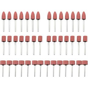 42PCS Shank Sharpening Stone Set Micro Drill Accessories 14pcs of 3 sizes 1/8 inch Sanding & Polishing Stone Set For Jade Rotary Grinding Tools