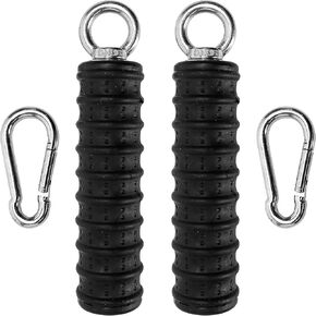 2Pcs Ergonomic Single Handle Tricep Attachment Cable Machine, Maximum Advantage Grip Attachments, Pull Up Rope, Rope Arm, Pulldown Bar Workout, Strength Hand Grips for Gym (2 Carabiners Included)