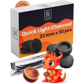 30 pcs Charcoal Tablets for Incense - Hookah Charcoal Hookah Coals for Hookah - Quick Light Charcoal Tablets - 33 mm Premium Quality Incense Charcoal Discs - 30 Charcoal for Incense Burning