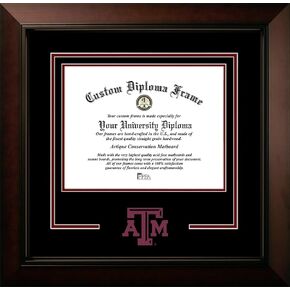 Campus Images Texas A&M Aggies 16w x 12.5h Legacy Black Cherry Spirit Logo Diploma Frame