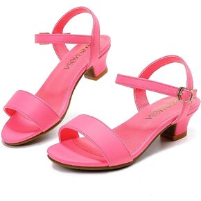 LAURMOSA Girls Sandals Grils Dress Shoes Wedding Party Open Toe Glitter High Heels for Little Big Kids Toddler
