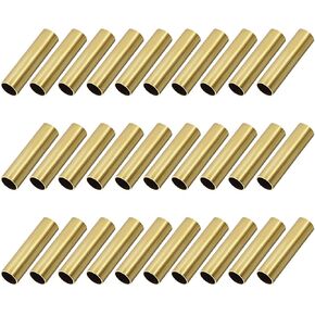 [30 Pcs] Brass Round Tube 30mm Length 7mm OD0.5mm Wall Thickness, Metal Copper Seamless Straight Pipe Tubing for DIY Draft Decoration Frame