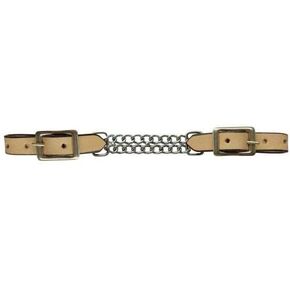 Showman Leather Curb Strap w/Double Chain