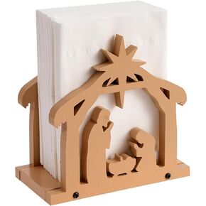 Snowflake Napkin Holder for Tables Wooden Christmas Winter Tissue Dispenser Farmhouse Vintage Paper Napkins Dispenser for Christmas Table Decoration