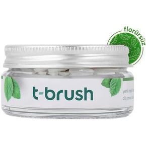 T-brush Whitening Travel Toothpaste Tablets Natural Ingredients, SLS Free, Gluten Free, Cruelty Free, Eco Friendly Packaging, Vegan - Orange Flavoured- Fluoride Free- 90 Tablets