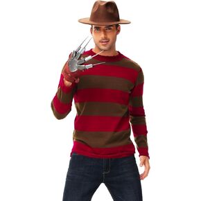 فستان AOBUTE Halloween Freddy التنكري للنساء سترة مخططة حمراء بأكمام طويلة للرجال in Kuwait