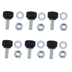 Meuey Lyot-Thumb Screws M6*16 Plastic Clamp Screws with Round Head Thread knurled Handle with nut Washer -6 Sets