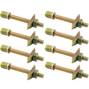 RLECS 8pcs Threaded Rod Connectors Kit 4 in 1 Metal Furniture Connecting Fittings with Semilunar Connector M8 Half-Moon Nut