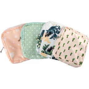 4Pcs Sanitary Napkin Storage Bag, Menstrual Period Storage Bag Waterproof Period Pouch, Reusable Tampon Organizer Pad Holder for Purse, Feminine Care First Period Bag for Women Teen Girls School