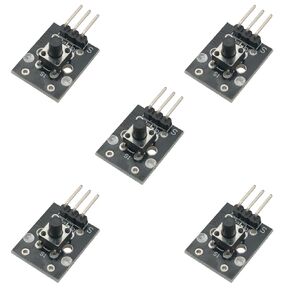 5PCS Black KY-004 3pin Button Key Switch Sensor Module Button Key Tactile Switch Sensor Breakout Board Module for Arduino Raspberry Pie