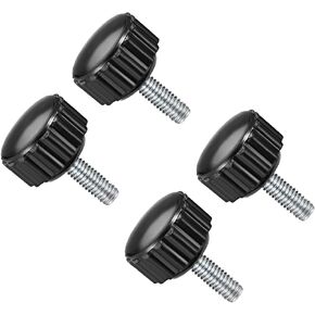 Knurled Thumb Screws, M4 Thread 10mm Thread Length 16mm Round Head, Plastic Knobs Clamping Screws - (Applications: for Sawing Machines), 4-Pieces