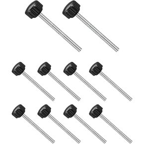 Knurled Thumb Screws, M4 Thread 50mm Thread Length 16mm Round Head, Plastic Knobs Clamping Screws - (Applications: for Sawing Machines), 10-Pieces