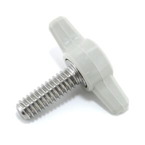 1/4"-20 x 3/4" Thumb Screw Stainless Steel - Gray Tee Wing Plastic Knob - Standard/Coarse Thread Thumbscrew - Length: 0.750" - Proudly Built in USA - Package of (10)