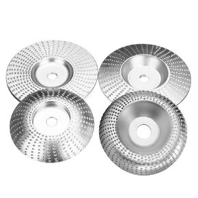 Wood Shaping Disc Set for Angle Grinder Woodworking Grinding Wheel Shaping Dish 5/8" Arbor (Silver, 4pcs)
