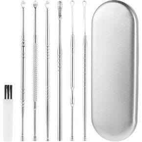 8 Pcs Ear Pick Earwax Removal Kit Ear Cleaning Kit Ear Wax Removal Tools Professional Ear Cleanerl Kit Stainless Steel Ear Picks with Storage Box and Cleaning Brush Ear Cleaner Curette Easy to Use