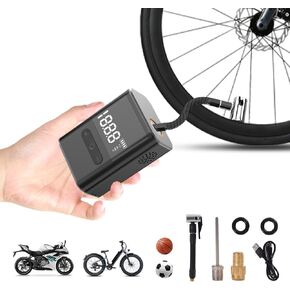 Tiny Pump Bike Mini Electric Bike Pump Portable 100PSI Electric Bicycle Pump，Liquid Crystal Display Electric Bike tire Pump, can be adapted to a Variety of Models Mini Electric Bike Pump