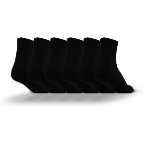 1SOCK2SOCK 6 Pack Diabetic Quarter Socks For Men and Women, Therapeutic, Non-Binding Circulatory, Silky Soft Cushioned Socks