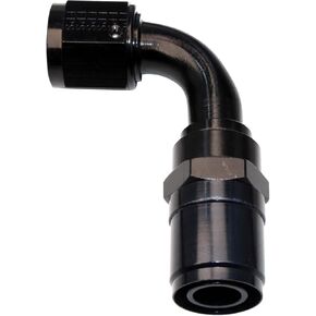 FRAGOLA Fitting, Hose End, Crimp-On, 90 Degree, 8 an Hose Crimp to 8 an Female, Aluminum, Black Anodize, Each