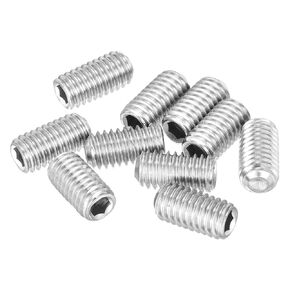 uxcell Socket Set Screws,10Pcs 3/8"x3/4"- 304 Stainless Steel Hex Socket Set Headless Cup Point Grub Screws,for Repairing Compact Instruments, Machinery and Equipment (Silver)