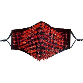 Neva Nude Lust Studded Red Face Mask Dust Cover - Inner Filter Pocket 100% Cotton, Wired Nose, Adjustable Ear Loops